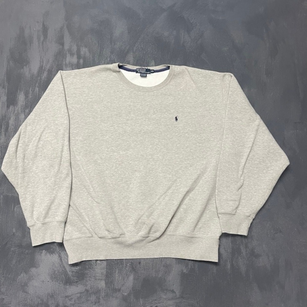 Vintage Polo Ralph Lauren Pony Crewneck Sweatshirt Mens XXL Grey 1990s